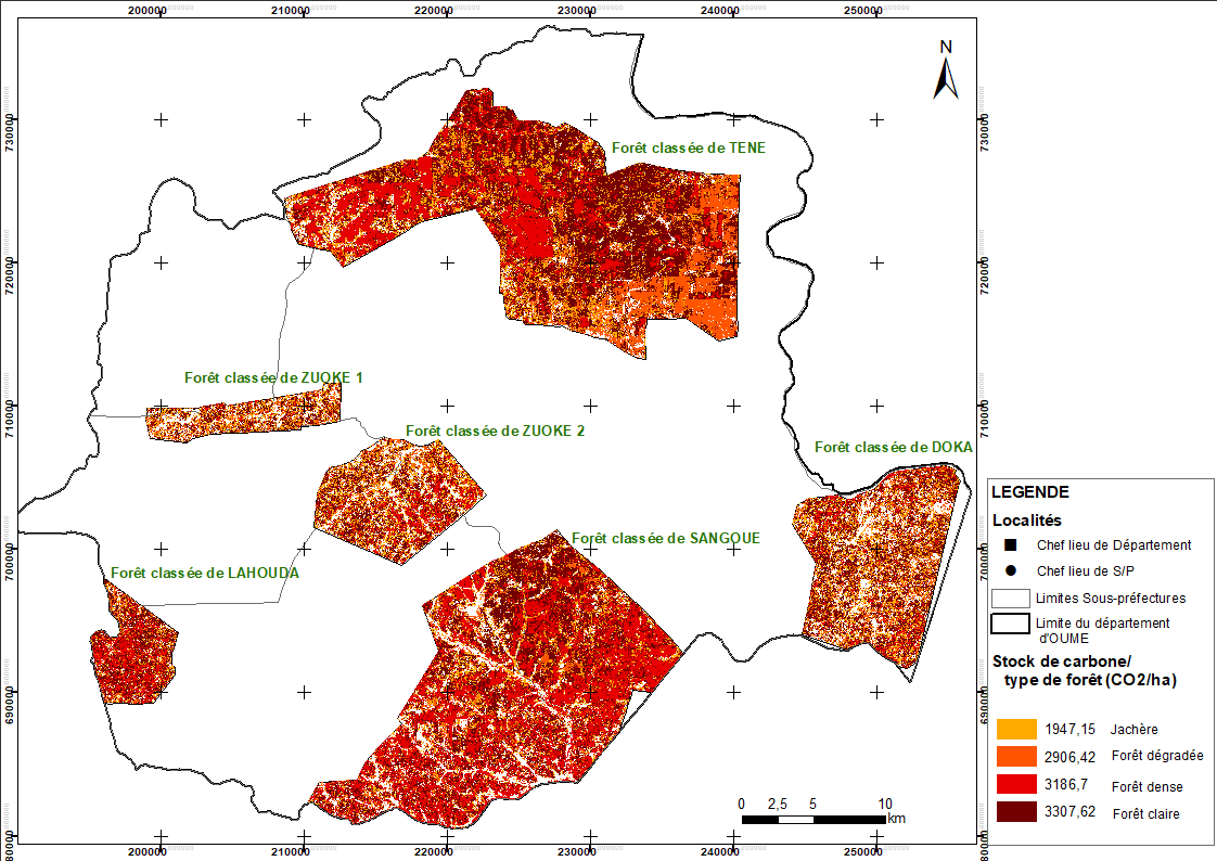 Spatialisation du stock carbone